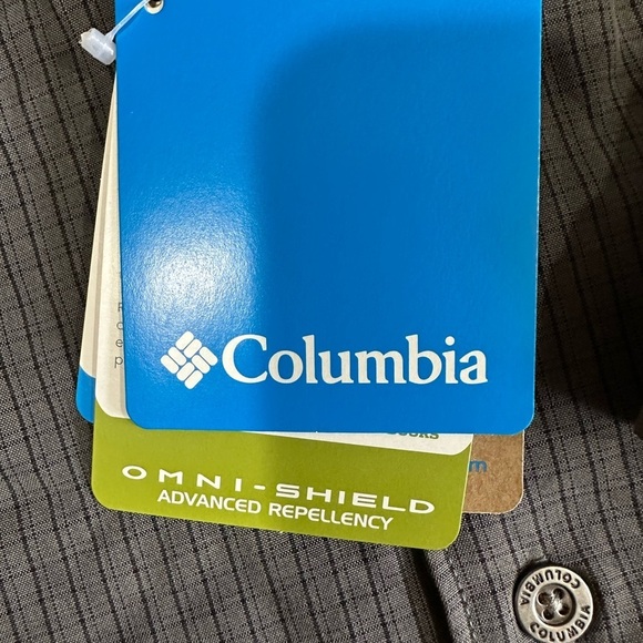 Columbia Security Check II Omni Shade UPF Button Down Shirt Gray Men's Lg NEW - Picture 9 of 14